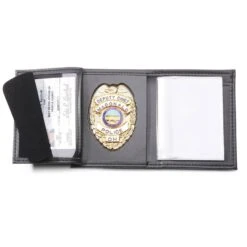 Perfect Fit Recessed Badge Wallet With Credit Card Slots And ID Window.