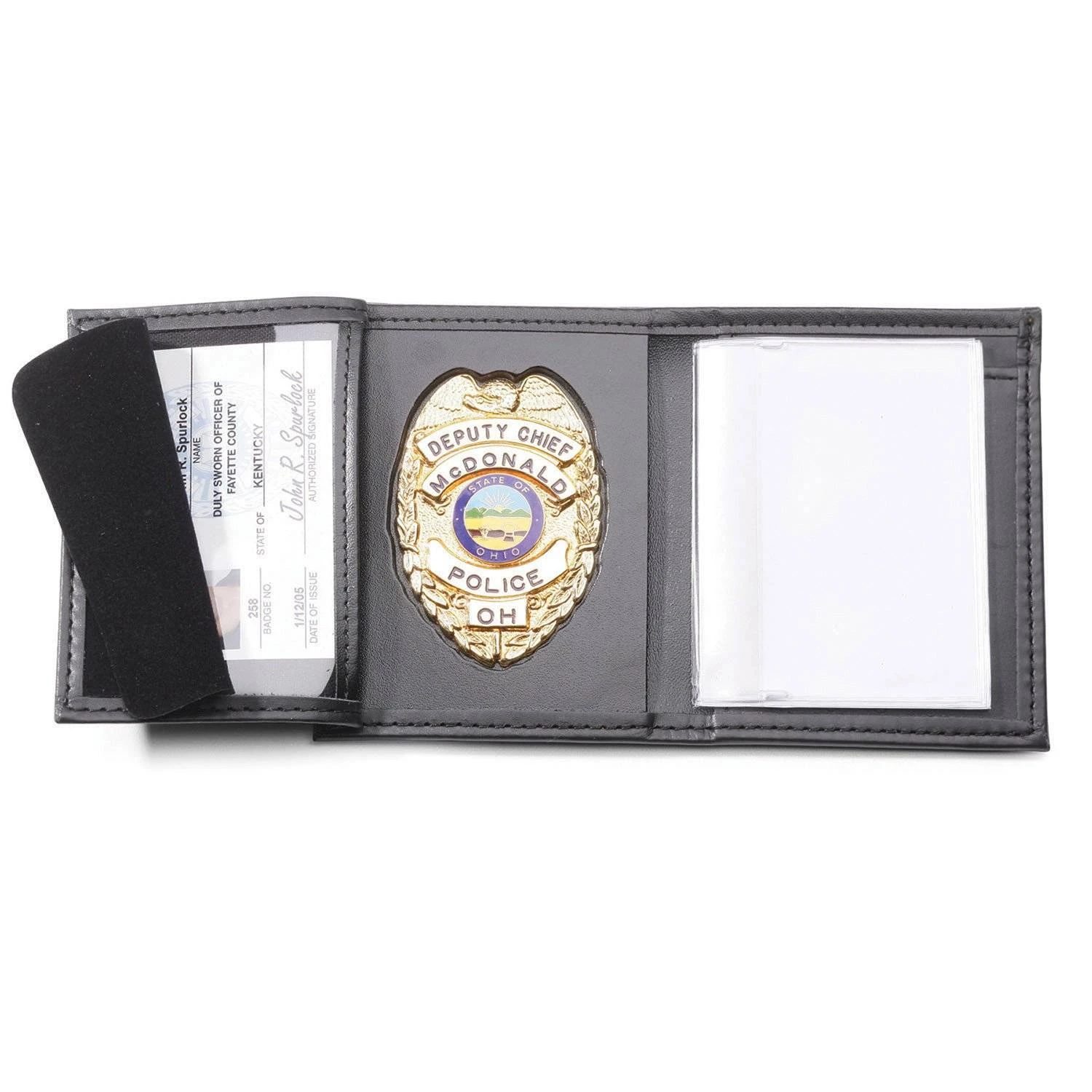 Perfect Fit Recessed Badge Wallet With Credit Card Slots And ID Window.