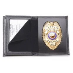 Perfect Fit Hidden Badge Wallet With Credit Card Slots And ID Window.