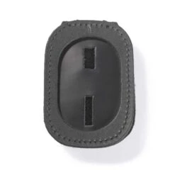 Strong Leather Clip-On Badge Holder W/ Chain Velcro Closure.