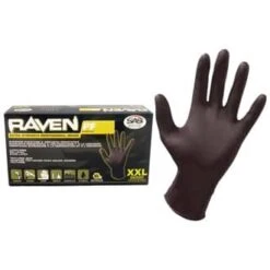 SAS Safety Raven Black Nitrile Glove.