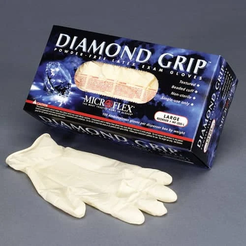 Microflex Medical Co Diamond Grip Latex Medical Gloves (100 Per Box).