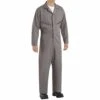 Red Kap Gray Zip-Front Cotton Coveralls.