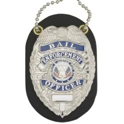 LawPro Leather Oval Badge Holder With Neck Chain.