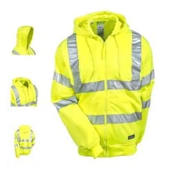 Berne High Visibility Yellow Hooded Sweatshirt.
