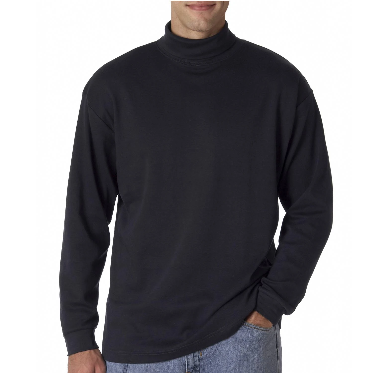 UltraClub Egyptian Cotton Interlock Turtleneck.