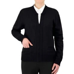 COBMEX? Crew Neck Zip Front Cardigan Sweater.